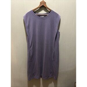 Athleta Women's Summer Outdoor Dress Grape Sleeveless Lined Front Pockets Sz XL